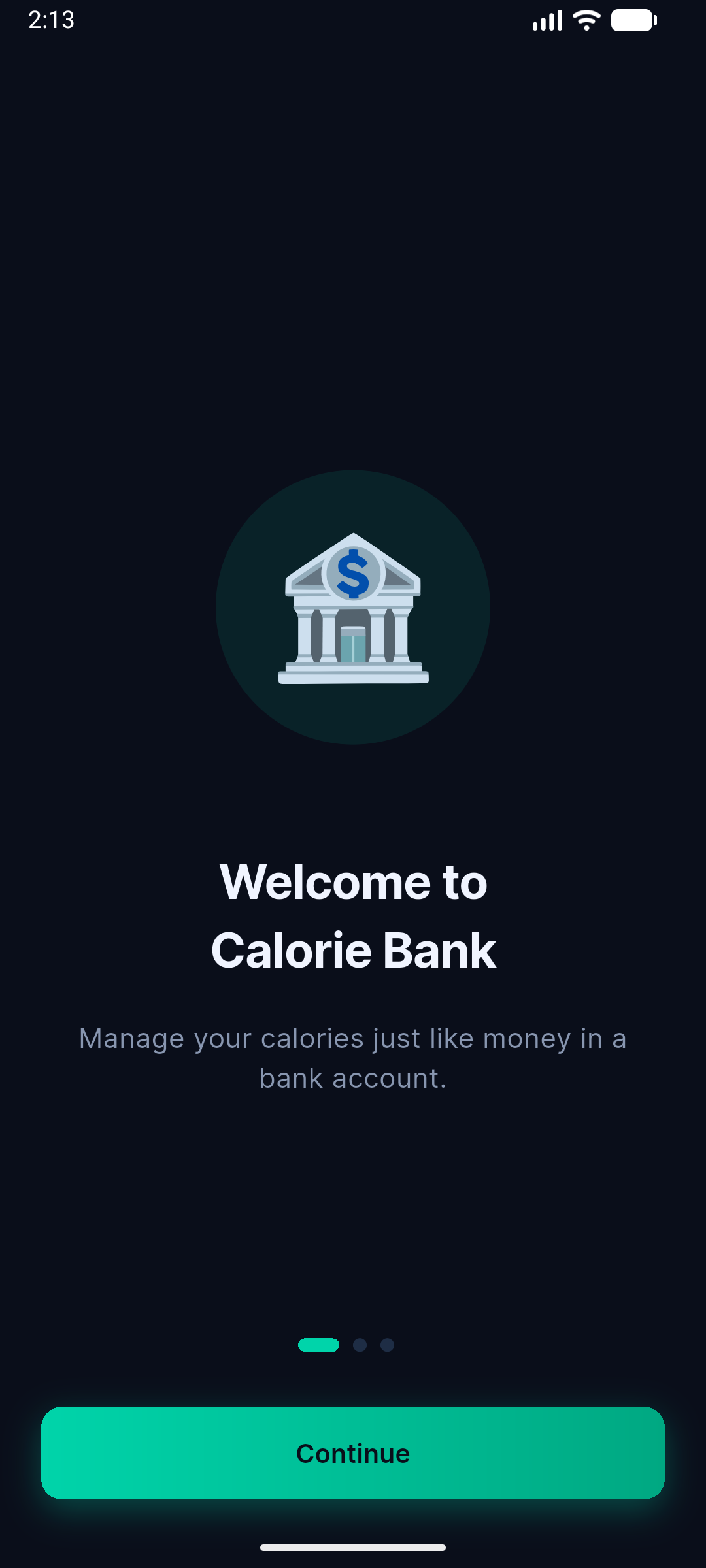 Onboarding welcome screen